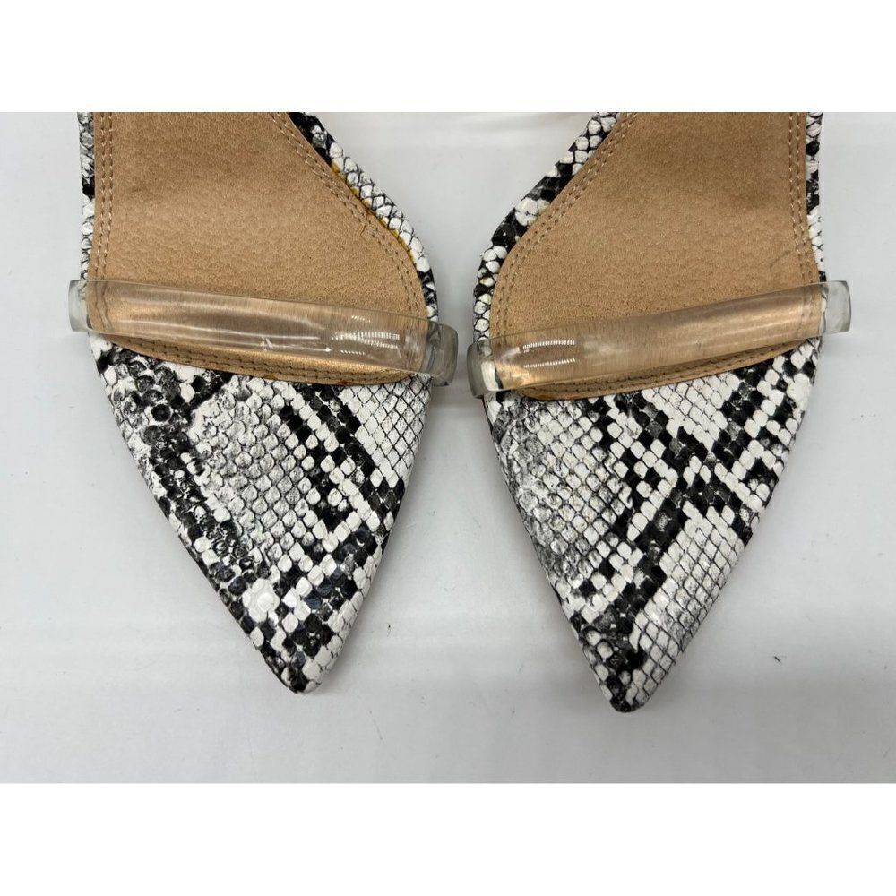 Liliana Snakeskin Open Pointy Toe Stiletto Heels Size 6.5 - Picture 4 of 6